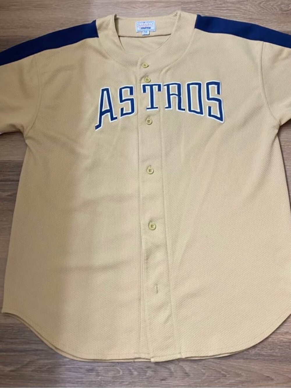 Vintage 90s Houston Astros Starter Baseball Jersey Gold Blue Lightweight 2XL